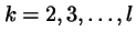 $k=2,3,\ldots,l$